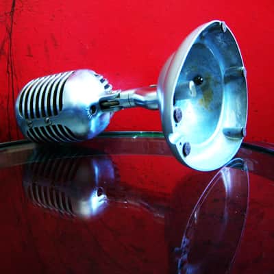 Vintage 1940's Shure 55 / 55S dynamic microphone satin chrome w S-36 desk stand Elvis 55S # 9 image 16