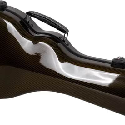 Crossrock Air Carbon Mandolin Case for F-Style (Fits Gibson F5) | Gloss 3K Carbon Weave Finish in Luxe Gold, TSA Lock, Backpack Straps, Dust Cover – Elite Flight Case image 3