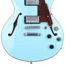 D'Angelico Premier Mini DC Electric Guitar - Sky Blue with Stopbar Tailpiece