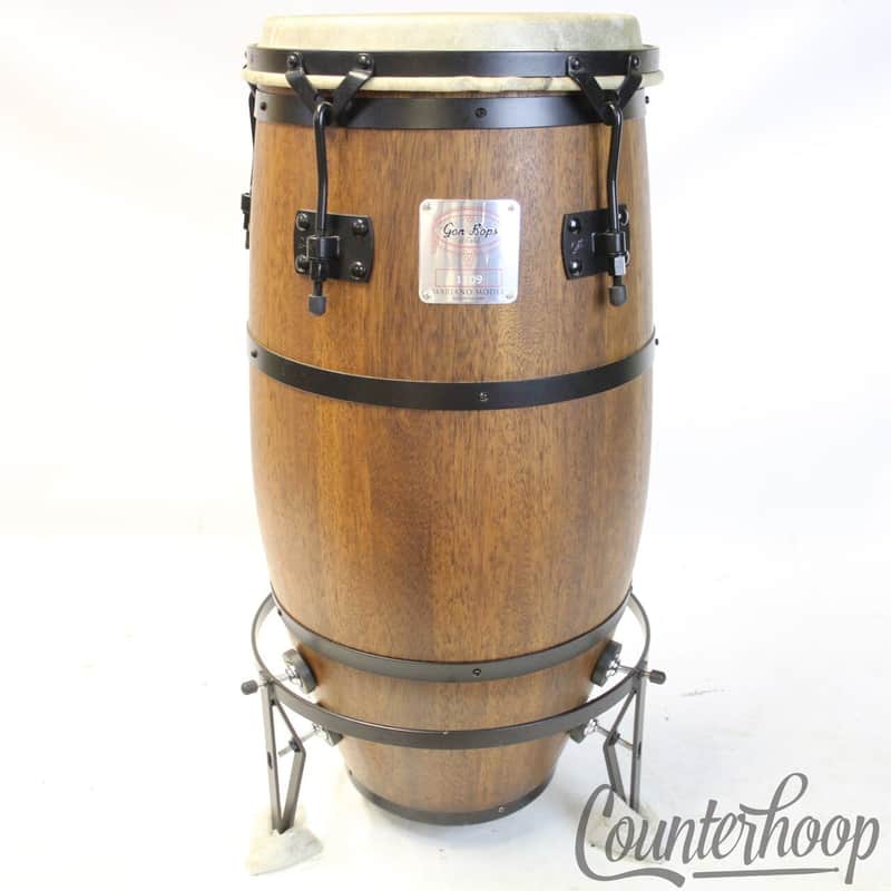 *Gon Bops Mariano Tumba+Cradle Stand,Mahogany/Black(MB1225)12.25x30"Durian Conga image 1