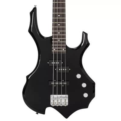 Burning Fire 4-String Electric Bass Guitar – Black, Full Size, 24 Frets, Right-Handed with Bag and Accessories image 3