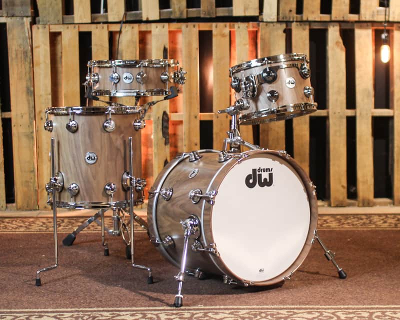 DW Collector's Pure Walnut Natural Hard Satin Drum Set - 18,12,14,14sn - SO#1421333 image 1