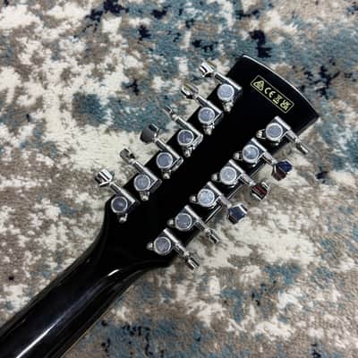 Ibanez AJ7012M1E-BK Artwood 12-String Acoustic-Electric Guitar, Black, Cosmetic Damage [USED-GOOD] image 6