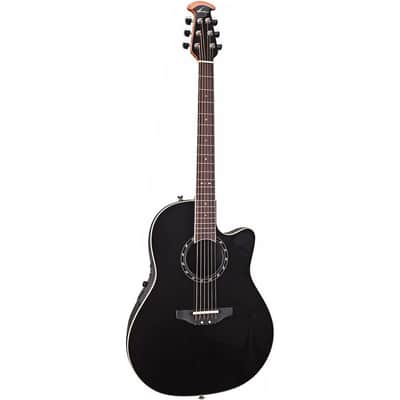 Ovation Standard Balladeer Deep Body Acoustic-Electric Guitar - Black image 1