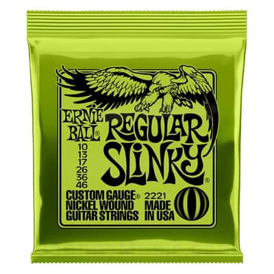 Regular Slinky Nickel Wound Electric Guitar Strings 10-46 Gauge Set - world standard special-tempered+tinned steel & ni-plated wrap on steel hex core image 1