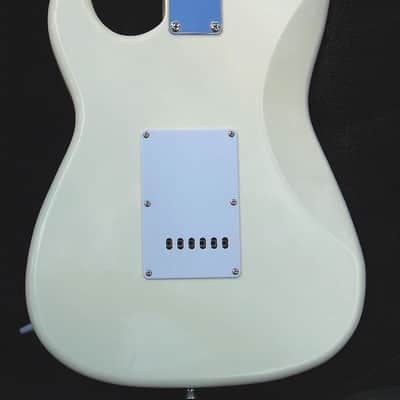 Light-weight Strat-Arctic White Solid Mahogany+ Matched Custom Pickups + Working Bridge Tone+Treble Bleed+Low Action+ Ebony Neck+Low Wide Jumbo Dressed and Polished Frets +Full Low Action Setup! image 3