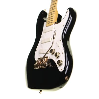 Fender Gold Elite Stratocaster Electric Guitar, Black, Gold Hardware image 6