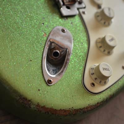 Fender Custom Stratocaster Heavy Relic Lime Green Sparkle CS Texas Specials image 3
