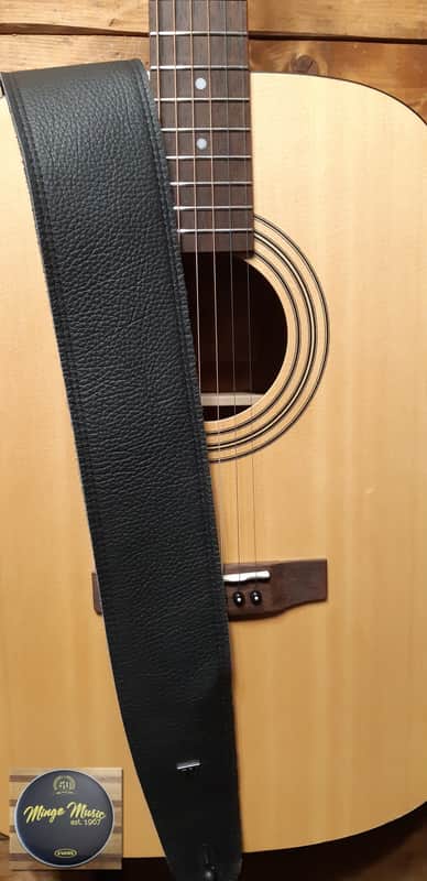 Perri’s Leathers soft leather 3" guitar strap- black P30NS-7792 image 1