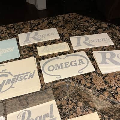 Ludwig, Gretsch, Slingerland, Rogers and more…… Bass Drum Head Decal Lot 303pcs image 3