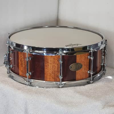 JT Custom Drums 14x5" Solid Padauk Stave Snare 2022 Natural image 7