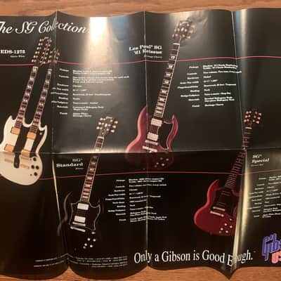Gibson SG & Double Neck Poster Brochure Angus Young  1993 image 1