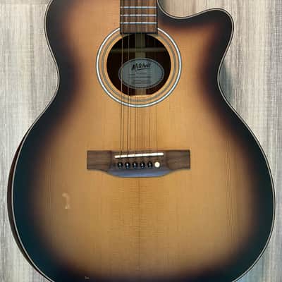 Mitchell T413CE-BST Terra Series Auditorium Solid Torrefied Spruce Top Acoustic-Electric Guitar Edge Burst image 5