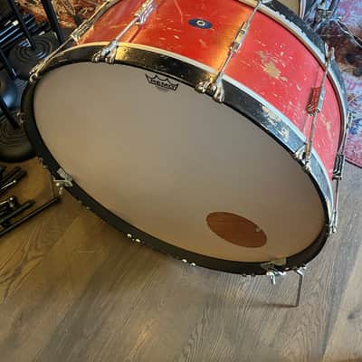 1950s Leedy & Ludwig “Big Red” 10x28 Mahogany Vintage Bass Drum – Huge Classic Tone image 1