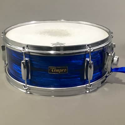 1960s Vintage 14” Snare Drum Tempro MIJ Japan Blue Oyster Pearl Custom Restored Super Rare Made in Japan image 1