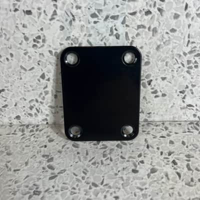 Electric Bass Guitar Metal Neck Plate - Black - With Gasket And Screws - New image 1