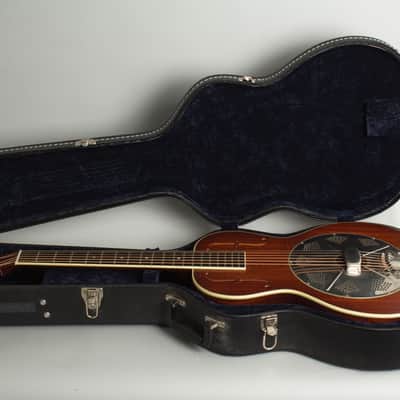 National  El Trovador Baritone Resophonic Electric Guitar (2009), ser. #15563, original black hard shell case. image 10