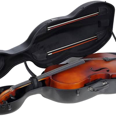 Crossrock 4/4 Cello Hard Case, Sturdy Carbon Fiber Composite with Wheels , Lightweight Flight Case Bild 5