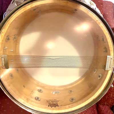 Slingerland Gene Krupa Radio King 6.5x14"  8-Lug 3-Ply Maple Shell Snare Drum 3-Pt Strainer 1940s White Marine Pearl image 6