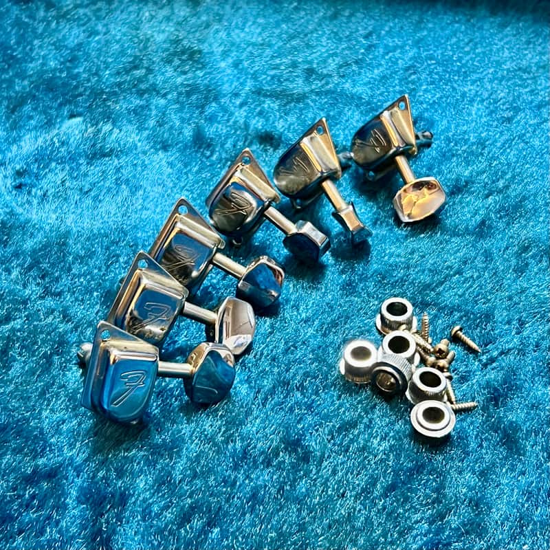 Fender Stratocaster guitar tuners c 1977 - Chrome original vintage USA Schaller telecaster image 1