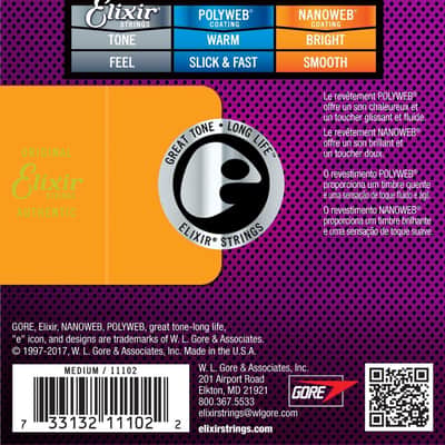 Elixir 11102 Nanoweb 80/20 Bronze Acoustic Guitar Strings - Custom Medium (13-56) image 2