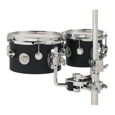 DW Design Concert Toms 6" & 8" Black Satin w/Mount