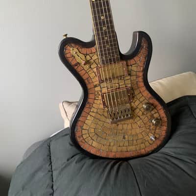 Mondell Custom Guitars Model T “Spanish Galleon” 2023 - Gold Leaf Metal Mosaic Top - Brazilian Rosewood Fingerboard image 12