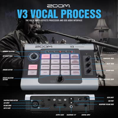 Zoom V3 Vocal Processor, Effects Pedal, Battery Powered with Studio Effects, Harmony, Deluxe Bundle for Streaming and Recording image 4
