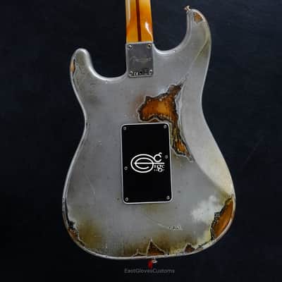 Fender Stratocaster HSS Terminator Metallic Silver Floyd Rose Heavy Relic (RARE) image 12