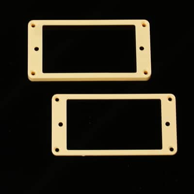 Set of 2 Humbucker Pickup Mounting Rings bridge/neck ,Flat bottom Cream