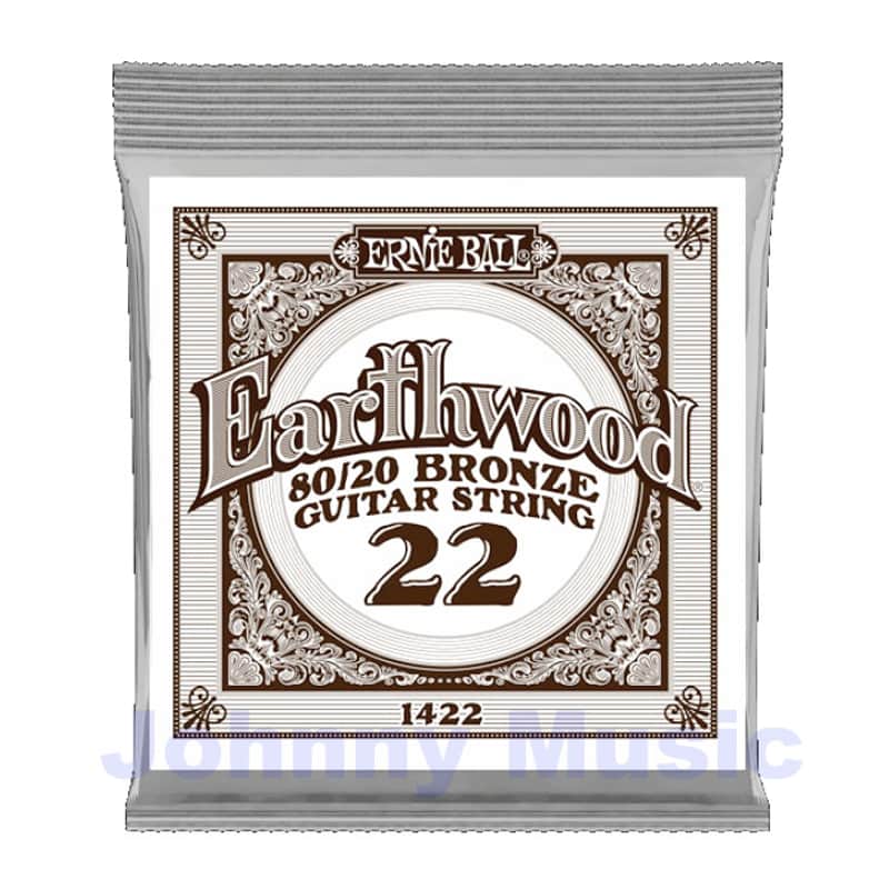 .022" Earthwood 80/20 Bronze Wound Over Brass-Plated High-Carbon Steel Hex-Core Acoustic Guitar Single String image 1