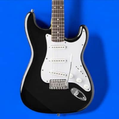 Oscar Schmidt OS-30-BK-A Double Cut Solid Body 3/4 Electric Guitar. Black image 2