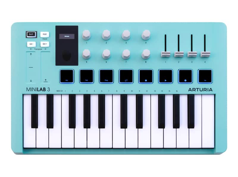 Arturia MiniLab 3 MIDI Keyboard Controller (Aquamarine) image 1