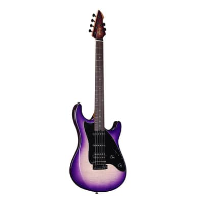 WINZZ Gravity PRO Series -WGS150 Solid Alder Body ST electric guitar With Roasted Maple Neck, HSS Pickups, Rosewood Fingerboard, D'Addario EXL120 Strings, Mini Double Locking Tremolo - Purple image 2