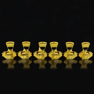 Kluson KRG-3-G 3+3 Revolution Tuners Ã¢â‚¬â€œ Gold, 19:1 Gear Ratio, 10mm Peg Hole, Metal Keystone Buttons image 1