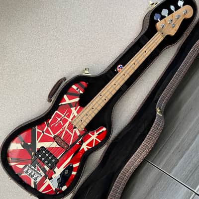 Custom made Frankenbass Wolfgang Van Halen Frankenstein Bass Musikraft Neck Frankenstrat - Red/White/Black image 9