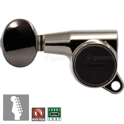 NEW Gotoh SG381-05 Set 6 in line Mini Tuners w/ screws LEFT HANDED - COSMO BLACK image 1