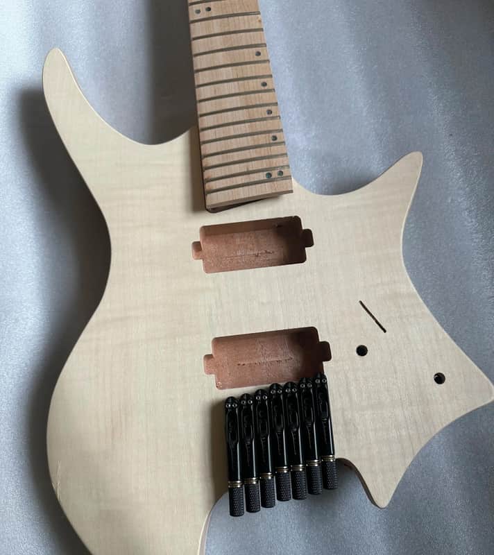 7 String Headless Guitar Mahogany Body with Neck DIY Project image 1