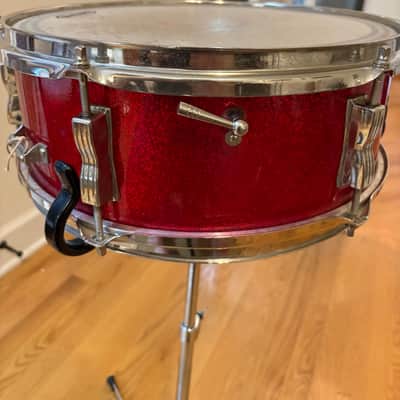 Ludwig Vintage Pioneer 6 lug snare drum 1966 - Red Sparkle image 7
