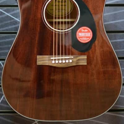Fender Classic Design CD-60SCE Dreadnought Natural Mahogany Electro Acoustic Guitar image 6