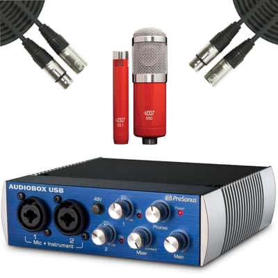 PreSonus AudioBox USB Studio Recording Interface with MXL 550 / 551R Mic Ensemble & XLR Cables image 1