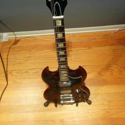 Vintage LOTUS Electric Guitar Circa 1976 Made In Japan SG Lawsuit MIJ Carving image 4