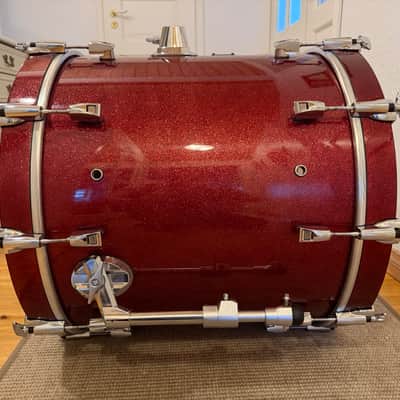 Yamaha 20x18 Maple Custom Absolute bass drum - burgundy sparkle image 8