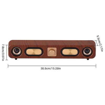 Vintage Wireless Bluetooth Studio Sound Bar – Stereo Speaker with Rich Bass for Music Production & Playback image 3