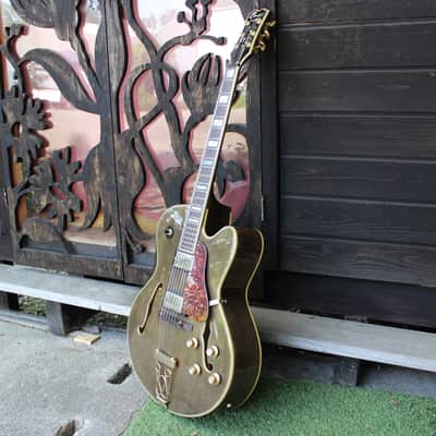Condor hollowbody guitar made in japan 70's /80's Moss Green with Gold Hardware image 5