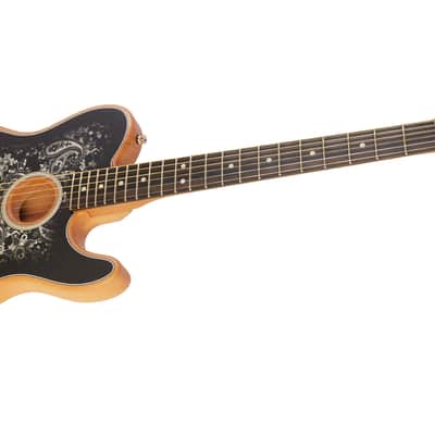 Fender Limited Edition Acoustasonic Telecaster Black Paisley image 3