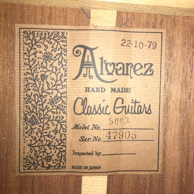 Alvarez Vintage Classical Guitar - Model 5003 image 8