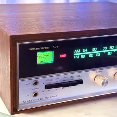 Harman/Kardon 50+ Vintage Multichannel Receiver with Original Wood Case — Serviced, Cleaned, LED Dial Lighting image 4