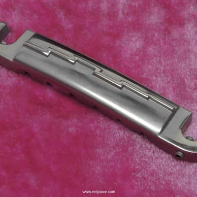 Lightning Bolt Wraparound Bridge, AGED NICKEL for Vintage Gibson SG Junior, Melody Maker, Firebird, MojoAxe image 3