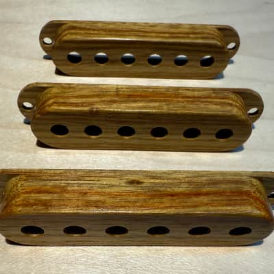 Strat single coil wood pickup cover set image 4